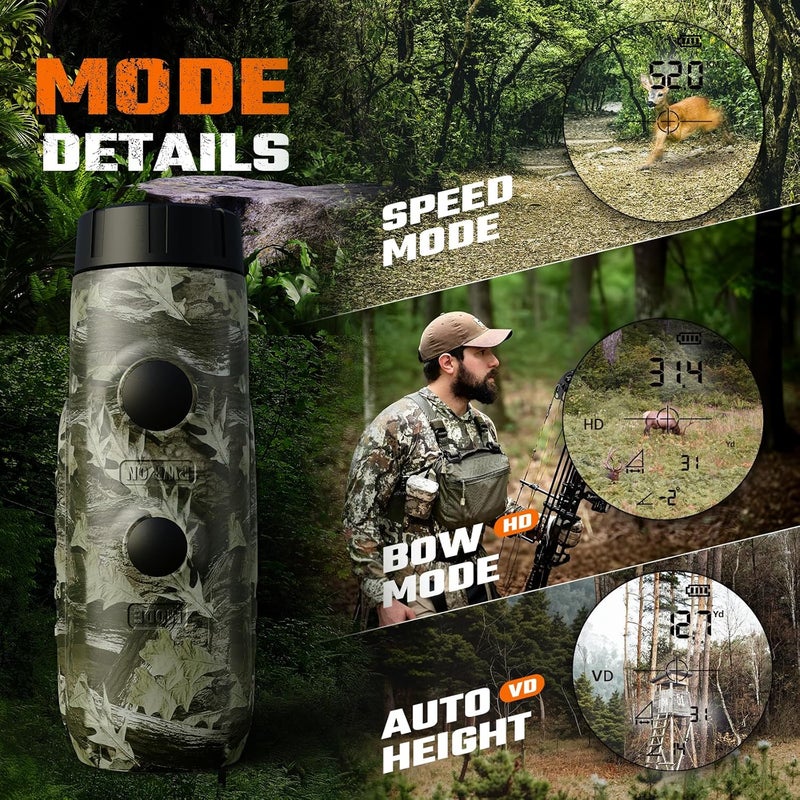 ACPOTEL Precision Hunting Range Finder, ±0.5yd Accuracy, 656/1200Yd Range, 6X Magnification, Rain & Fog Mode, 0.3s Instant Measurement | Lightweight Laser Range Finder for Hunting & Durable - Image 4